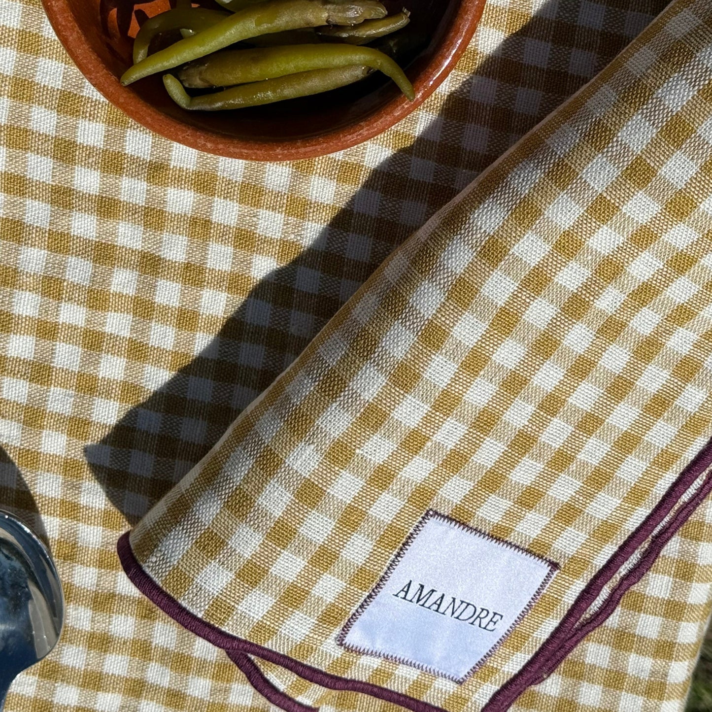Servilleta Igande - Vichy Mostaza & Burdeos