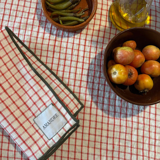 Servilleta Sukalde - Vichy Rojo & Verde Botella