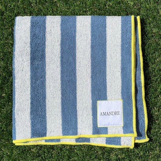 Paño de Rizo - Rayas Azul Claro & Amarillo