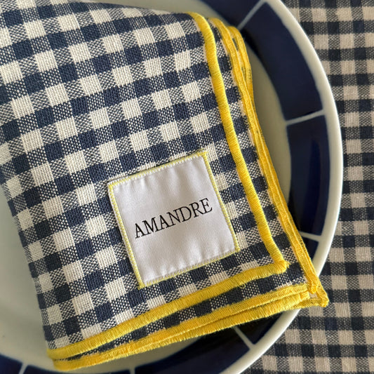 Servilleta Uda - Vichy Azul & Amarillo