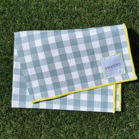 Paño de algodón - Vichy Azul & Amarillo - Amandre