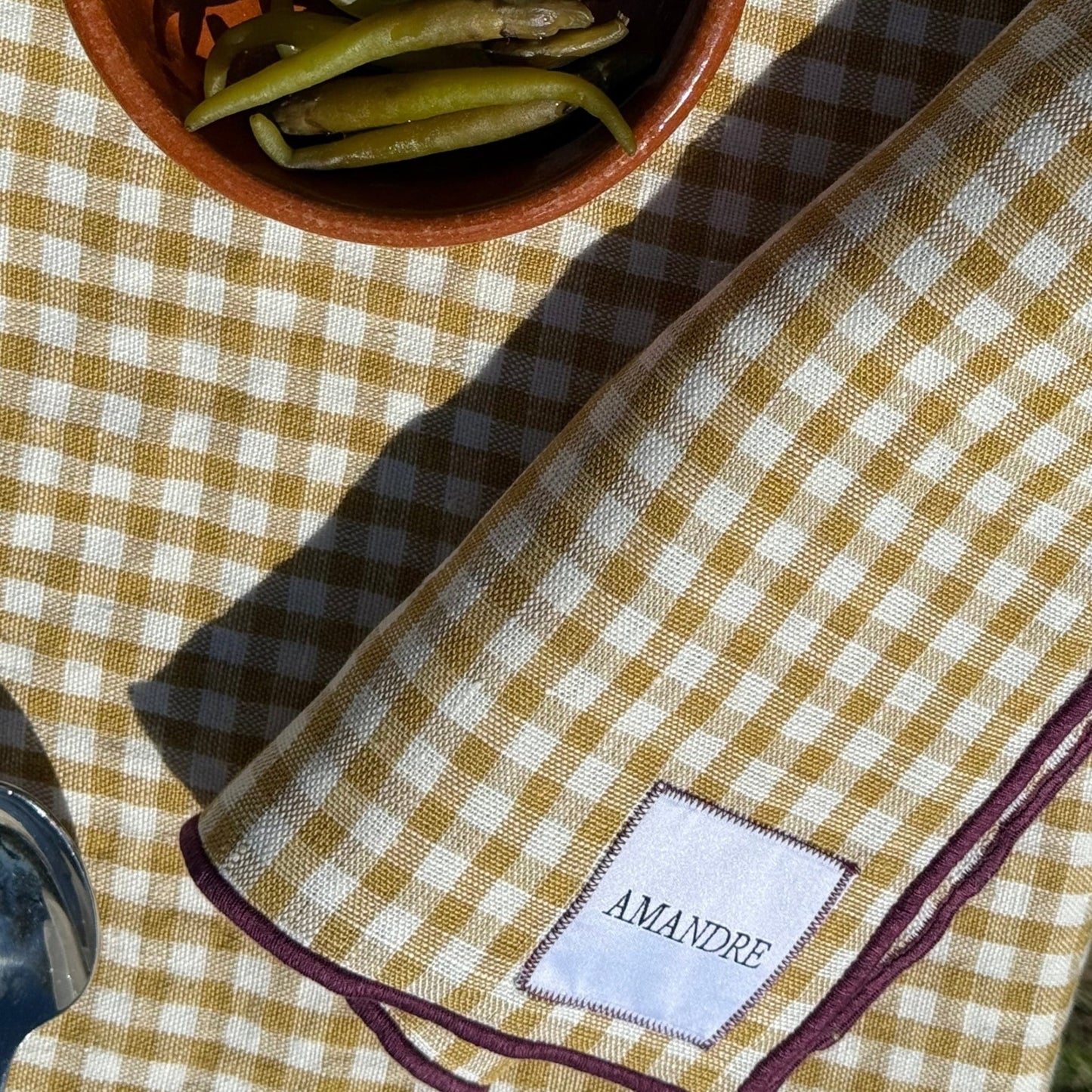Servilleta Igande - Vichy Mostaza & Burdeos - Amandre