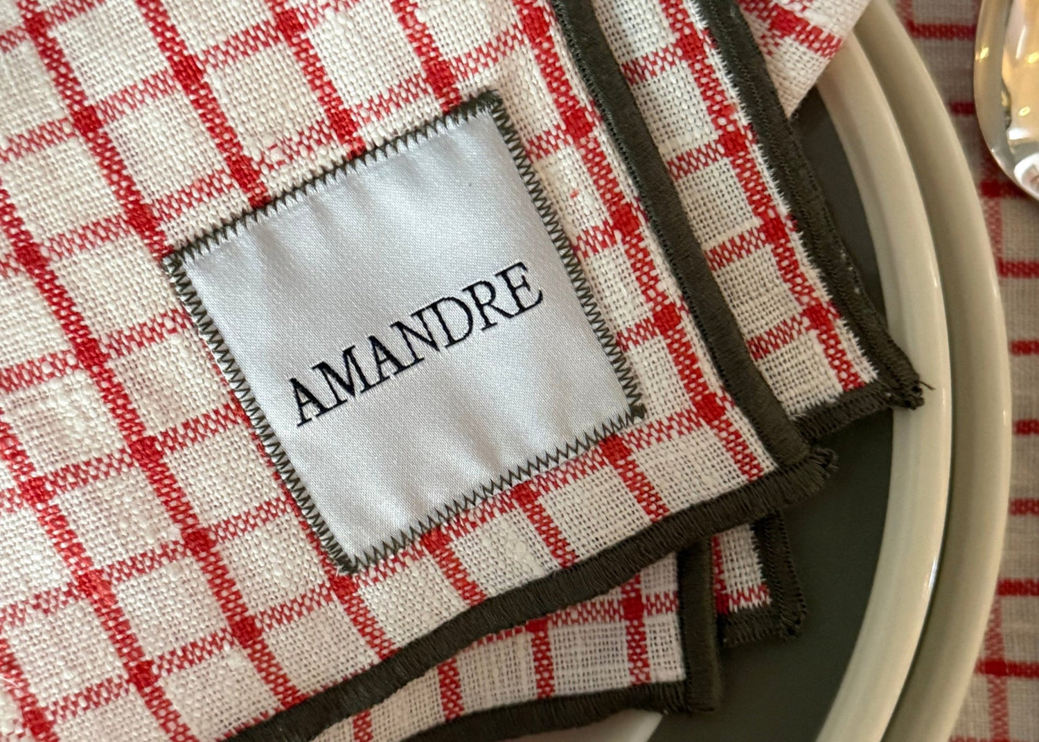 Servilleta Sukalde - Vichy Rojo & Verde Botella - Amandre